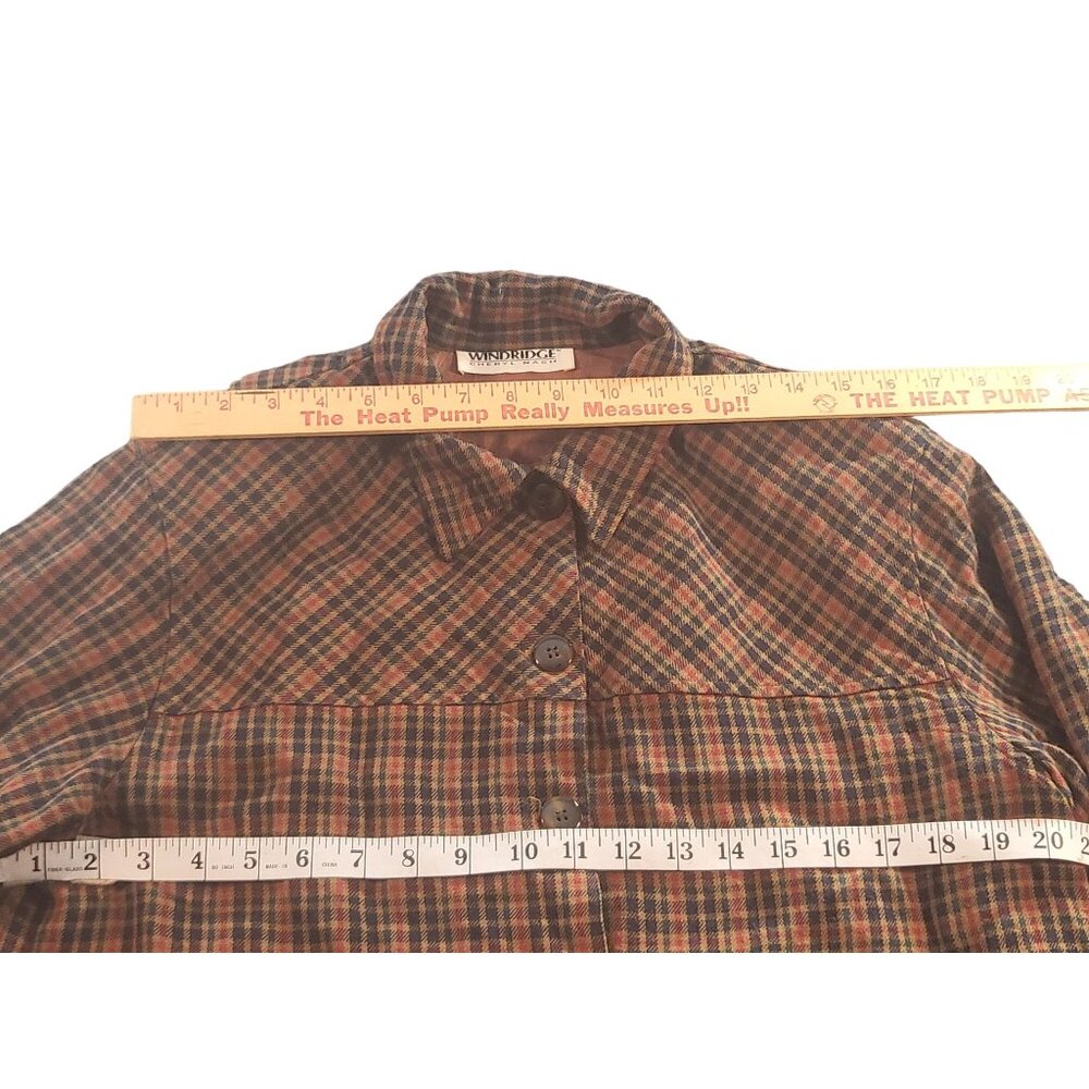 Vintage Windridge Cheryl Nash Blazer Jacket Women Sz S Ginger Plaid Rayon Boho - Picture 4 of 9
